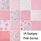 Pink Charm Pack for Quilting – 42 Precut 5"x5" Cotton Fabric Squares for Sewing, Patchwork, DIY Crafts